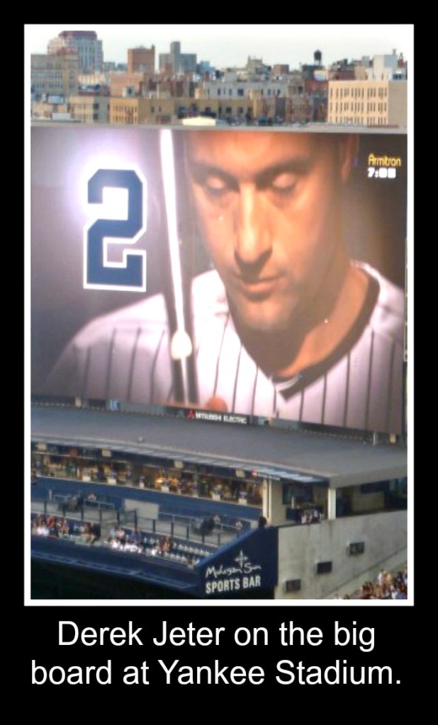 Derek Jeter on big board at Yankee Stadium