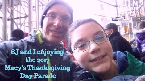 SJ and I enjoying the Macy's Thanksgiving Day Parade