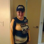 Anny dressed and ready to head to the marathon.